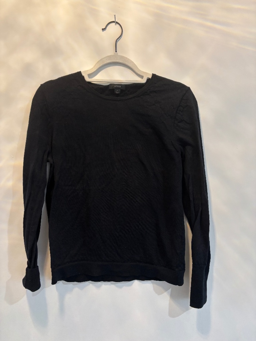 J crew Basic black ladies (L) wool sweater